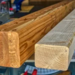 Porovnání modřínový BSH a smrkový KVH hranol Porovnání modřínový BSH a smrkový KVH hranol