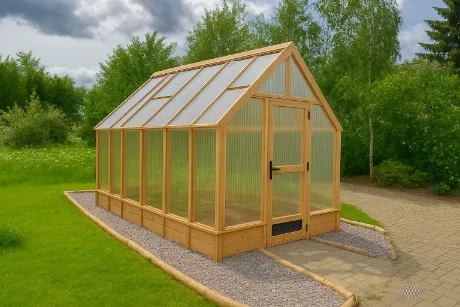 Ilustrační obrázek - smrk bez impregnace/bezbarvá impregnace a dutinkový polykarbonát