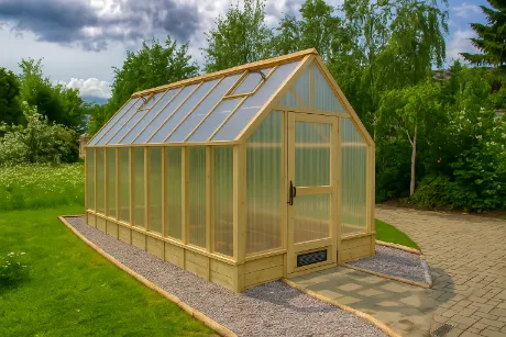 Ilustrační obrázek 239 x 604 cm - smrk bez impregnace/bezbarvá impregnace a dutinkový polykarbonát